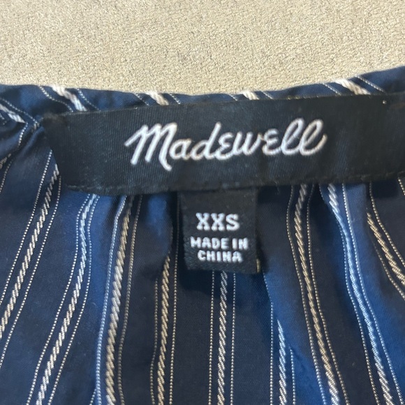 Madewell Women’s Blue Floral Embroidered Pinstripe Fable Shirt - Picture 6 of 7